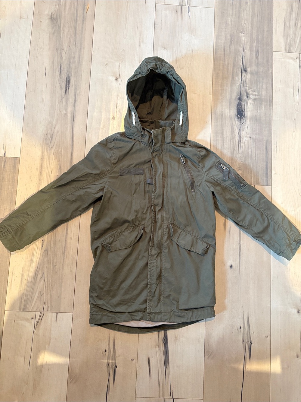 H&M Green Water Resistant Long Coat s7/8